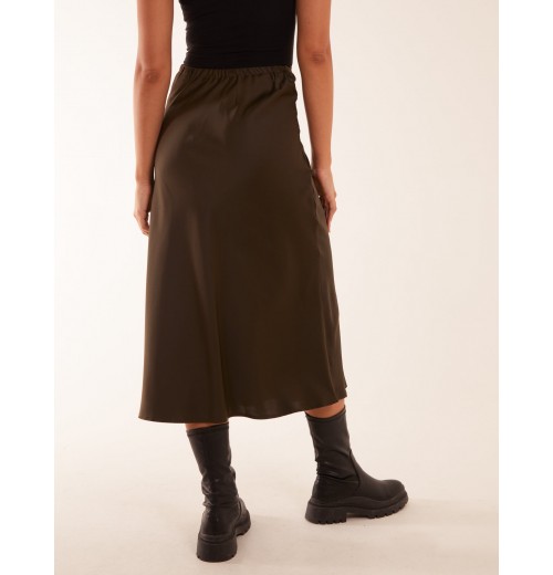 Satin Bias Midi Skirt