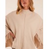 Tassel High Neck Poncho