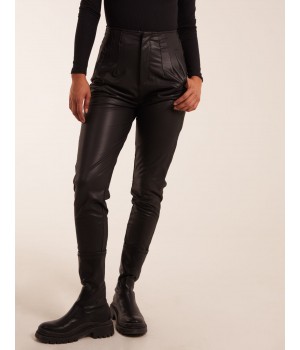 Matte Faux Leather Tailored Trouser