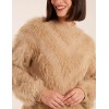 Fluffy Round Neck Cuff Sleeve Jumper