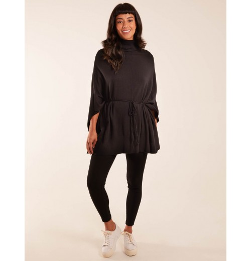 Roll Neck Drawstring Poncho