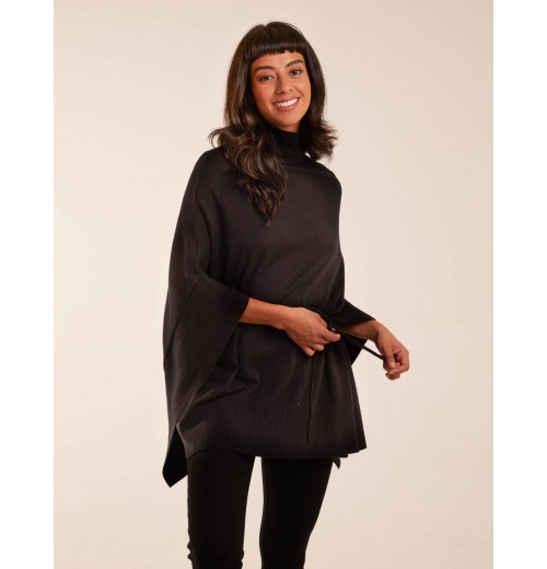 Roll Neck Drawstring Poncho