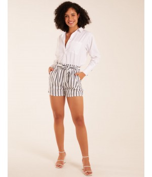 Stripe Belted Shorts